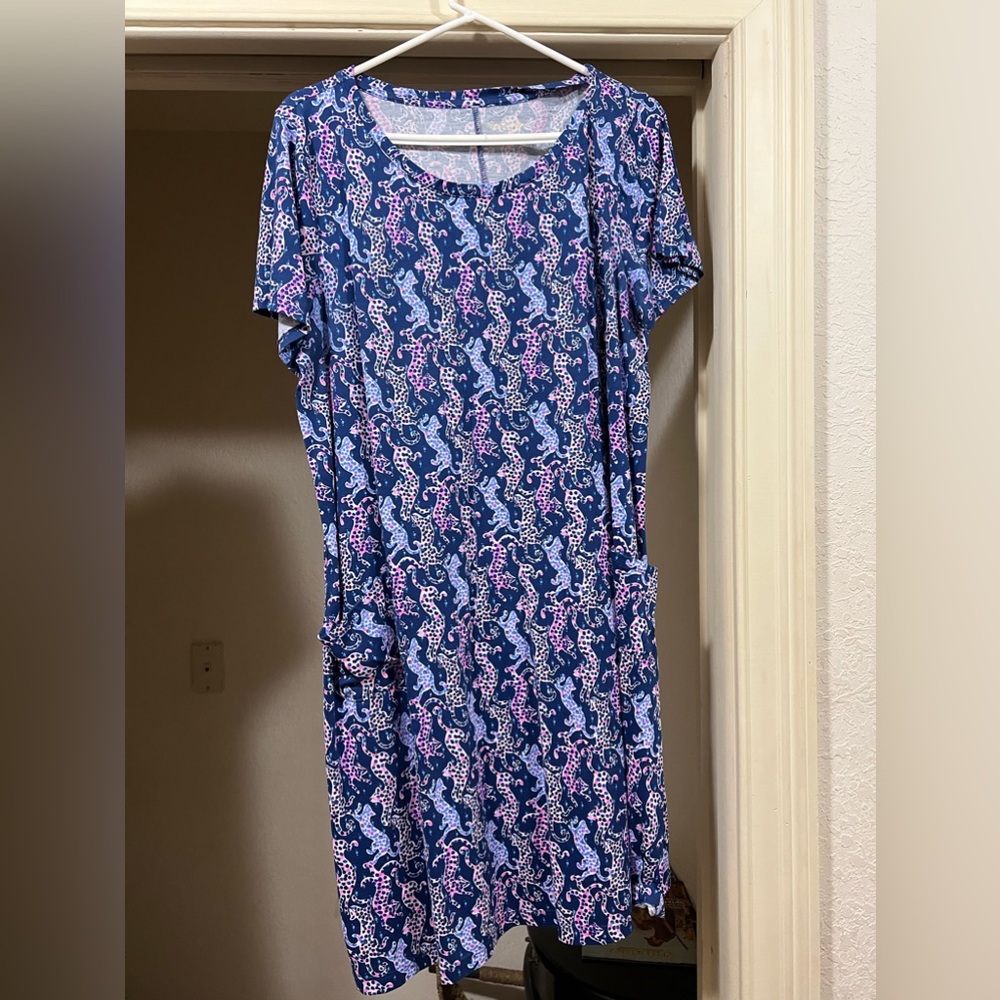 Lilly Pulitzer Blue and Pink Seahorse Dress
